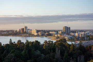 Cityscape of South Perth. Western Australia at Sunrise