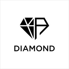 Diamond With Letter A logo design Template