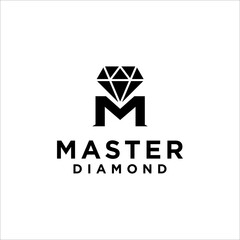 Naklejka premium Diamond With Letter m logo design Template