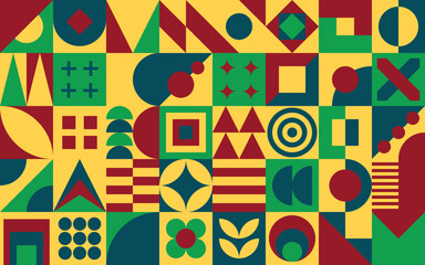 Colorful Abstract NEO Geometric Backgrounds. Geometric Seamless Pattern in NEO GEO Design Style.