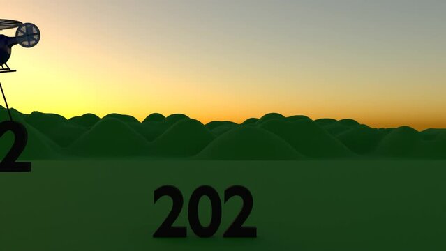 New Year 2023 with a Helicopter