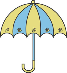 Cartoon Open Umbrella Element 