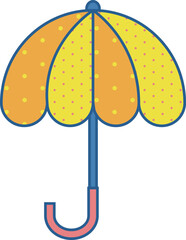 Cartoon Open Umbrella Element 