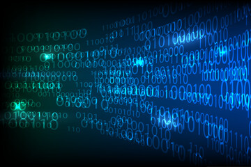 Obraz premium abstract futuristic cyberspace technology with binary code background