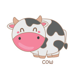 Alphabet C For Cow Illustration Vector Clipart