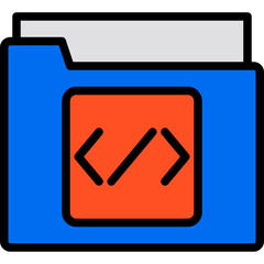 Program blue outline icon