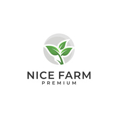 farm logo design, agriculture symbol icon vector logotype