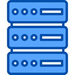 Server blue outline icon