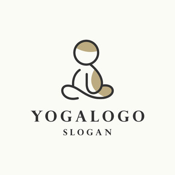 Yoga logo icon design template vector illustration