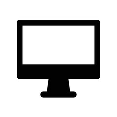Desktop icon with computer monitor in black outline style