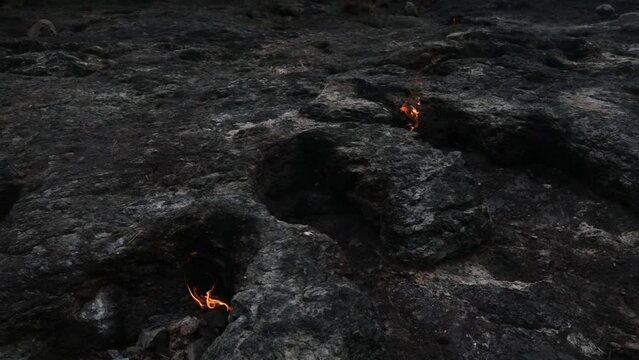 Flaming rock (Yanartas or Yanartash) is generally believed to be ancient Mount Chimera ( Antalya, Turkey) video. Wonder-fires have been burning for at least 2500 years. Chimera fire in evening footage