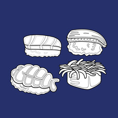 Sushi Japanese Food Digital Stamp