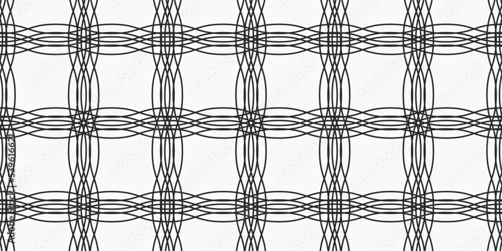 Leinwandbilder Grid of wavy lines with empty space inside. Simple vector from wavy lines.