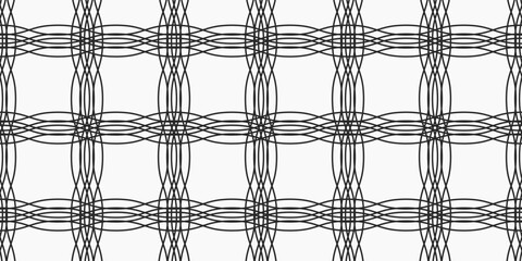 Naklejka premium Grid of wavy lines with empty space inside. Simple vector from wavy lines.