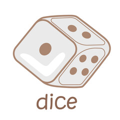 Alphabet D For Dice Illustration Vector Clipart