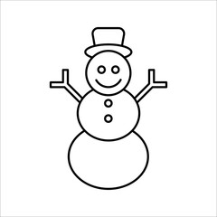 snowman icon. Happy winter snowman line art icon. Vector concept illustration for design.