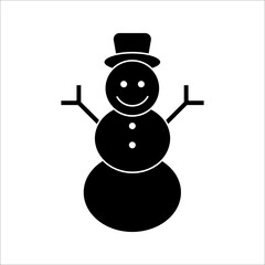 snowman icon. Happy winter snowman line art icon. Vector concept illustration for design.