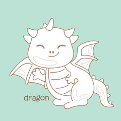 Alphabet D For Dragon Digital Stamp