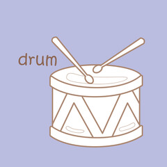 Alphabet D For Drum Digital Stamp