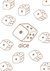 Alphabet D For Dice Coloring Pages A4 for Kids and Adult