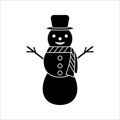 snowman icon. Happy winter snowman line art icon. Vector concept illustration for design.
