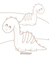 Alphabet D For Dinosaur Coloring Pages A4 for Kids and Adult