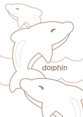 Alphabet D For Dolphin Coloring Pages A4 for Kids and Adult