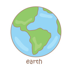 Alphabet E For Earth Illustration Vector Clipart
