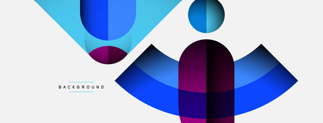 Fototapeta premium Trendy shapes, color minimal design composition, lines and shadows for wallpaper banner background or landing page