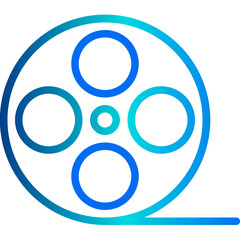 Film reel outline icon