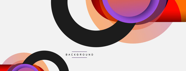 Vector round shapes circles minimal geometric background. Vector illustration for wallpaper banner background or landing page
