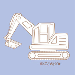Alphabet E for Excavator Digital Stamp