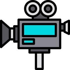 Film camera filled outline icon