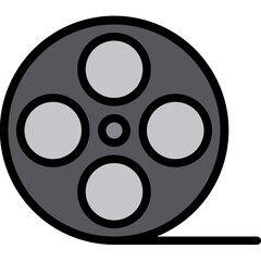 Film reel filled outline icon