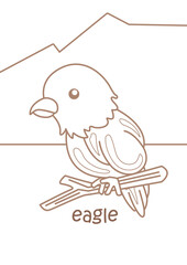 Alphabet E For Eagle Coloring Pages A 4 for Kids and Adult