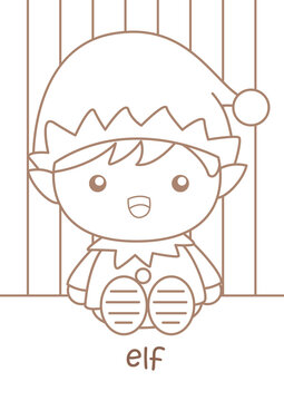 Alphabet E For Elf Coloring Pages A 4 For Kids And Adult