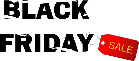 Black Friday Lettering with Red Tag