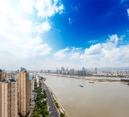 Obraz premium Panoramic view of Nanchang, the capital of Jianxi