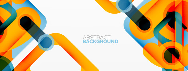 Geometric primitives. Lines, circles abstract background