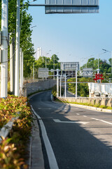 Empty urban road and buildings in the city
