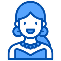 Avatar blue outline icon