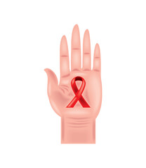 hand with ribbon AIDS