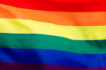 Close up of rainbow flag background
