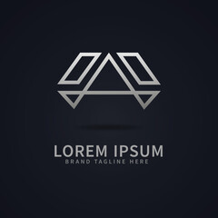 Flat Minimal Trendy Simple Letter A inital based icon logo template for company