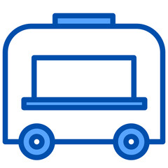 Food truck blue outline icon
