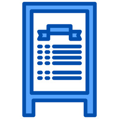 Menu blue outline icon