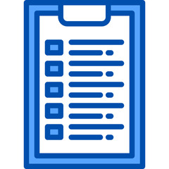 Clipboard blue outline icon