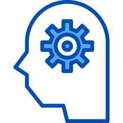 Productivity blue outline icon