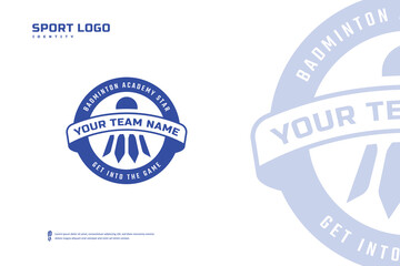 Badminton club logo, Badminton tournament emblems template. Sport team badge vector design