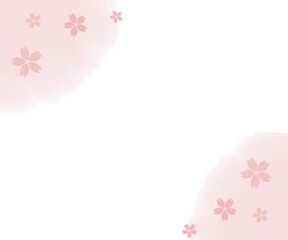Fototapeta na wymiar 水彩の桜フレーム　300×250